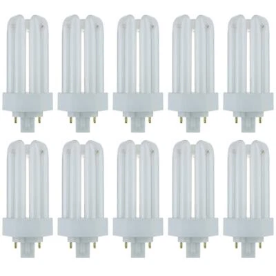 10 Pack Sunlite 18 Watt PLT 4-Pin Triple Tube, GX24Q-2 Base, Warm White - Image 1 of 2
