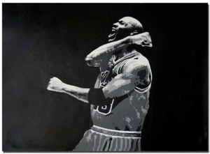 Hand Painted Oil Painting on Canvas Art - Michael Jordan - 1998 NBA Championship - Picture 1 of 3