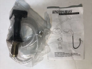 Kingston Rubinetto Cucina Vintage Ottone Montaggio a Ponte Spruzzatore Nero Opaco - Foto 1 di 8