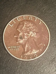 RARE 1980 QUARTER DOLLAR D FILLED MINT MARK ERROR COIN In Cod We Trust Error 🔥 - Picture 1 of 3