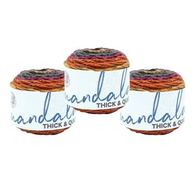 (3 Pack) Lion Brand Yarn 528-211AH Mandala Thick & Quick Bulky Yarn,Pocket Watch - Image 1 of 4