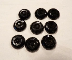 Vintage Buttons set of 9 black glass buttons shirt blouse craft - Picture 1 of 3