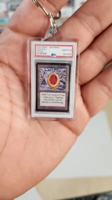 NOVELTY KEYCHAIN Magic The Gathering MTG Alpha Mox Ruby NOT ACTUAL CARD,GAG GIFT - Image 1 of 2