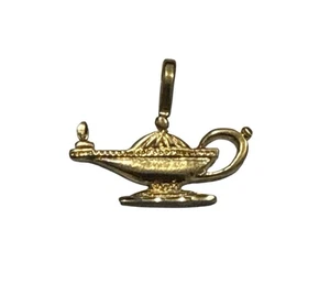 Lámpara Mágica Genio Lámpara de Aceite Dije Collar Color Dorado Colgante Sin Cadena Nuevo - Imagen 1 de 2