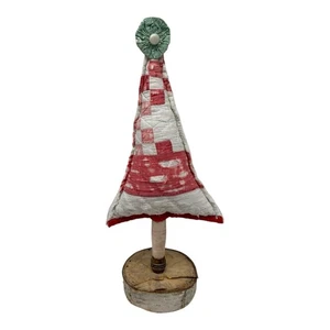 NEW Handmade Repurposed Christmas Tree~Vintage Quilt~Bobbin Trunk~Birch Base - Picture 1 of 12