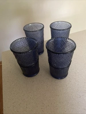 Vintage Godinger Blue Highball Glasses Set of 4 - Image 1 of 4