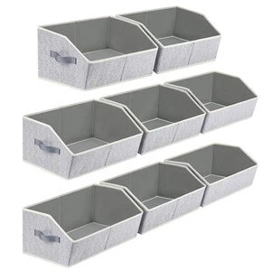 Homsorout Trapezoid Bins for Organization - 8 Pack Storage Cubes, Decorative ... - Picture 1 of 7