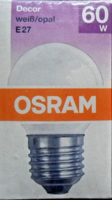 Lampadina a incandescenza OSRAM DECOR OPALE a palletta 60w E27 220V. NUOVA - Immagine 1 di 2