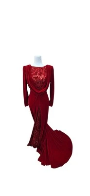 Vestido tadashi shoji veludo vermelho XXS - Imagem 1 de 4