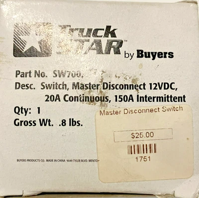 Interruptor de desconexión Truck Star Master 12V DC NUEVO Foto 1 de 4