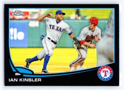 2013 TOPPS CHROME #160 IAN KINSLER "BLACK REFRATOR" #'d/100 TEXAS RANGERS SSP - Image 1 of 3
