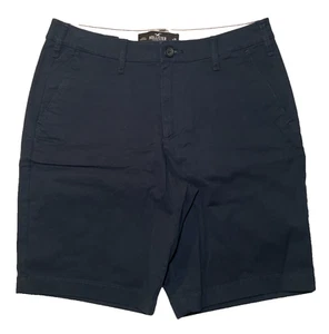 Hollister Men's Navy Flat Front Epic Flex Classic Chino Shorts - 30 - Picture 1 of 5