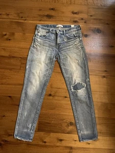 Jean ajustado vintage Moussy usado en excelente estado en azul claro envejecido talla 27-hecho en Japón - Imagen 1 de 11