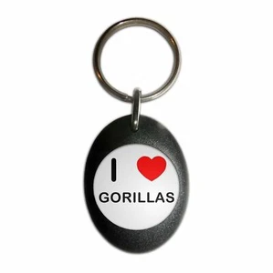 Gorillas I Love Heart Plastic Oval Key Ring (43mm x 32.5mm) - Picture 1 of 10