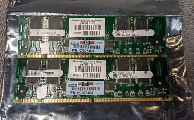 (2) Compaq HP 127007-031 2x 128MB 256MB PC133R ECC Server RAM Memory 164278-001 - Image 1 of 2