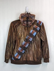 Chewbacca Youth Star Wars Zip-Up Hoodie Face Mask Costume Jacket Size L - Picture 1 of 8