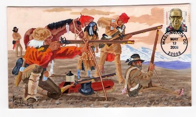 #3427A James A. Michener 2008 FDC Art Kober Hand-Painted ONLY #11/22 - Image 1 of 2