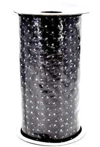 Glitter Tulle, Black, Silver Glitter Dots, 100% Polyester, 6"x 25yds. Jo-ann's - Picture 1 of 2