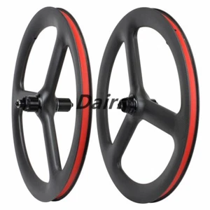 20inch 451/406 3 Spokes Wheels V / Disc Brake Carbon Folding Bicycle Wheelset - Picture 1 of 15