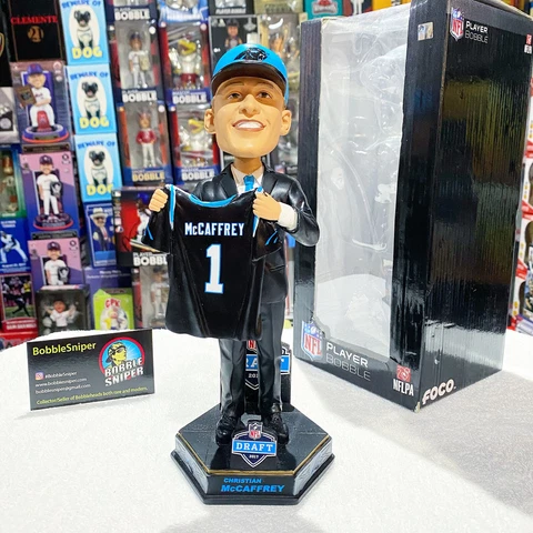CHRISTIAN MCCAFFREY Carolina Panthers 2017 "Draft Day" Rookie NFL Bobblehead Cover