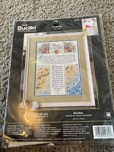 Bucilla Footprints in the Sand Christian Religious Cross Stitch Kit NEW Poem NIP - Picture 1 of 4
