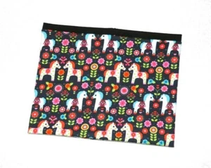 Calcetín para el cuello ♥ lazo ♥ bufanda ♥ ponis ♥ negro ♥ hecho a mano - Imagen 1 de 1