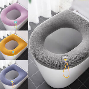 Bathroom Toilet Seat Cover Soft Warm Washable Mat Cover Pad Cushion Seat Case UK