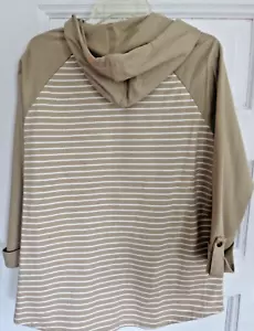 NWT Womens Editions Spring Hoodie Over Top Beige Zip-up, L (42" Bust, 30" Long) - Picture 1 of 5