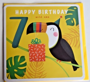 The Art File Birthday Card 7 Happy Birthday Toucan Large Seventh Bday Card - Picture 1 of 2