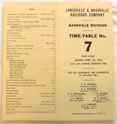 1972 LOUISVILLE & NASHVILLE RAILROAD EMPLOYEE TIMETABLE #7 L&N RR MAP NICE 15 PG