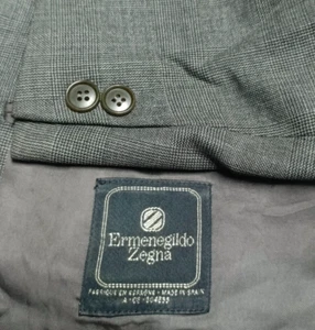 Vintage Ermenegildo Zegna all worsted Luxury handtailored Bespoke check suit 44R - Picture 1 of 18