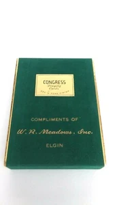 VTG CONGRESS Playing Cards 2 Deck Felt Box Sealed Stamps, Meadows,Inc. Elgin,Ill - Picture 1 of 5