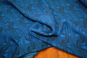 1 Metro - ESLABONES AZULES 100% Viscosa Tela Georgette, 135cm Ancho - Imagen 1 de 2