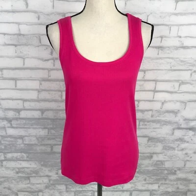 Chicos 1 True Color Tees Tank Top Size M Pink Ribbed Stretch Cotton Sleeveless - Image 1 of 4