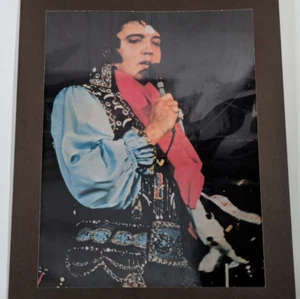 Framed Cutout of Elvis with Red Scarf - Color Photo of Him Performing King Rock - Picture 1 of 6