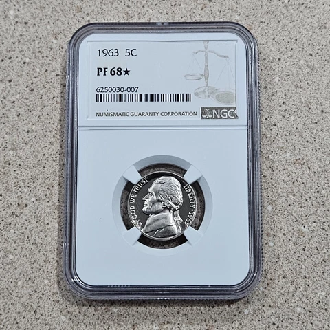 1963 Jefferson Nickel Proof 5 Cents Coin NGC PF 68 (Star) *Excellent Eye Appeal* Cover