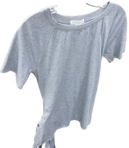 Treasure & Bond T-Shirt Damen Größe S grau T-Shirt Oberteil rohe Kanten Krawatten Gürtel Hüftschärpe - Bild 1 von 7