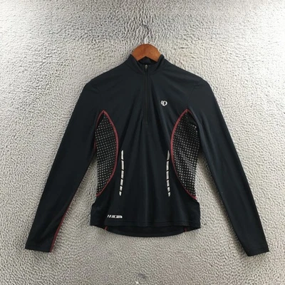 Camisa feminina Pearl Izumi Pro Activewear S preta poliéster manga longa gola simulada - Imagem 1 de 4