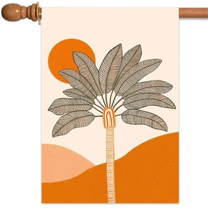 Bandera de jardín estilo bohemio palmera patio pequeña 12x18 pulgadas, grande 28x40 pulgadas - Imagen 1 de 6
