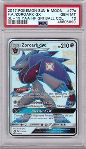 2017 POKEMON SUN & MOON SHINING LEGENDS #77A FULL ART/ZOROARK GX PSA 10 - Picture 1 of 2