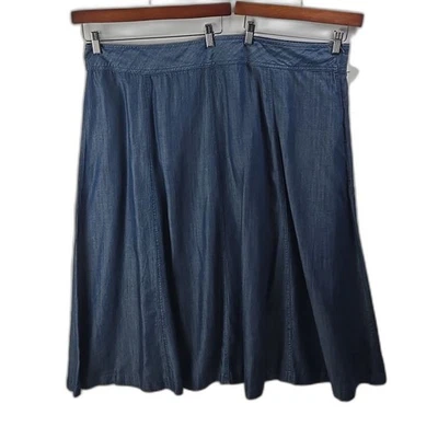 Coldwater Creek Womwns Chambray  Lyocell Lightweight Skirt Sz 24 - Image 1 of 4