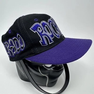 De Colección Colorado Rockies Hechizos Graffiti Script Snapback Gorra Gorra Años 90 Foto 1 de 4