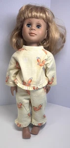 Neue handgefertigte 2-teilige gelbe Eichhörnchen Puppe Pyjama passt 18 in American Girl Puppe - Bild 1 von 6