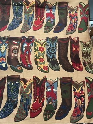 ROUNDUP COWGIRLS by Debbie Rodgers Moda Textured Cotton Barkcloth Fabric 2 yds - Image 1 of 4