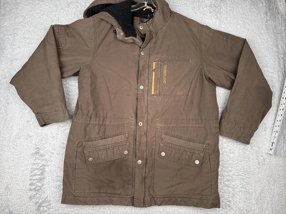 Chaqueta Timberland Para Hombres XL Marrón Con Capucha Parka Forrada Sherpa Abrigo Utilitario Ropa de Trabajo Foto 1 de 4