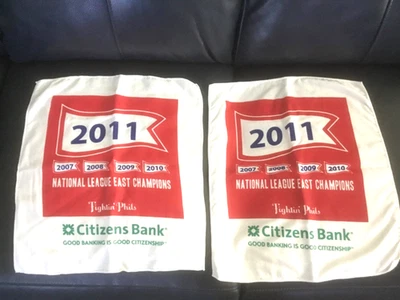 2 toallas nuevas de rally Phila Phillies/Citizens Bank 2011 15x17 2007-2011 NL E Champs Foto 1 de 4