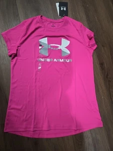 Kids Pink YL Under Armour Shirt - Picture 1 of 4