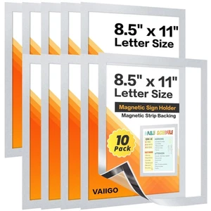 10 Packungen Magnetrahmen für Kühlschrank & Metalloberflächen - 8,5x11 Magnetische S... - Bild 1 von 9