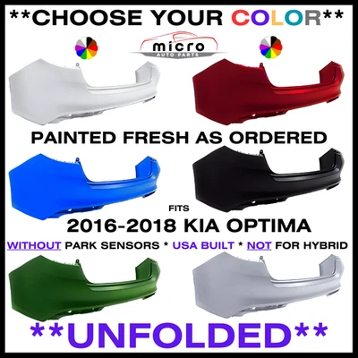 NEW REAR BUMPER FOR 2016-2018 KIA OPTIMA PAINTED *CHOOSE YOUR COLOR* KI1100204 Foto 1 de 4