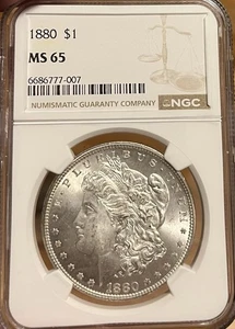 1880 NGC MS65 Morgan dollaro d'argento - Foto 1 di 4